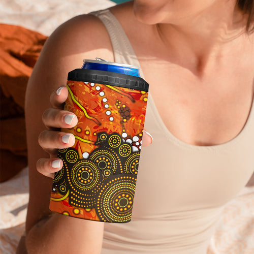 Perth Scorchers 4 in 1 Can Cooler Tumbler Graffiti Urban Aboriginal Dot Abstract Design