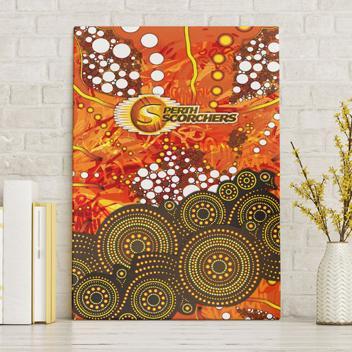 Perth Scorchers Canvas Wall Art Graffiti Urban Aboriginal Dot Abstract Design