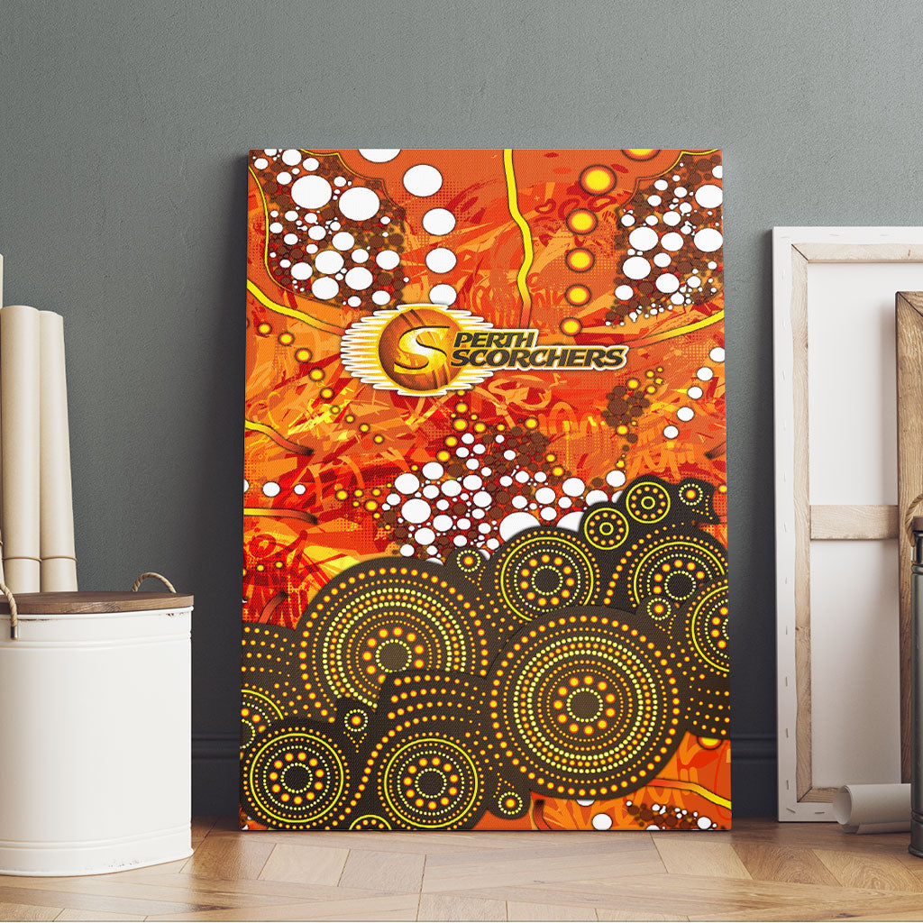 Perth Scorchers Canvas Wall Art Graffiti Urban Aboriginal Dot Abstract Design