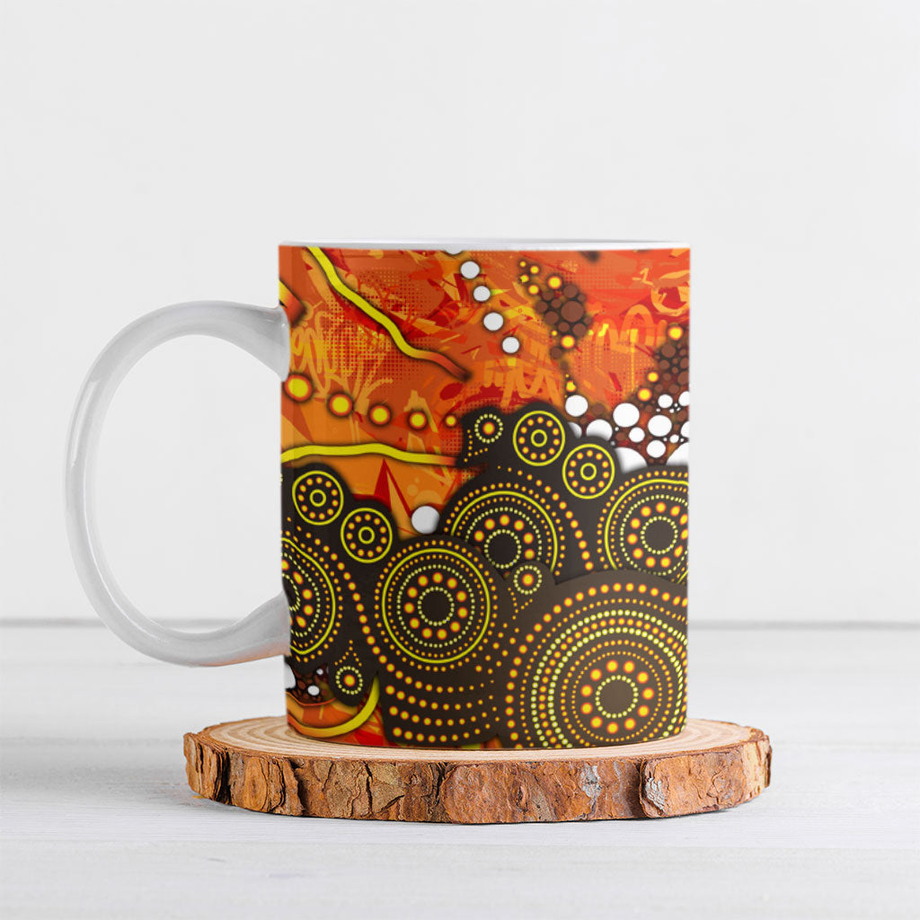 Perth Scorchers Ceramic Mug Graffiti Urban Aboriginal Dot Abstract Design