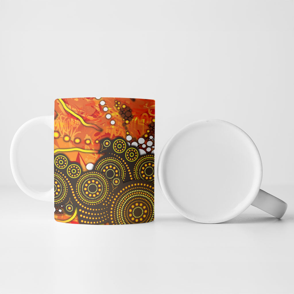 Perth Scorchers Ceramic Mug Graffiti Urban Aboriginal Dot Abstract Design