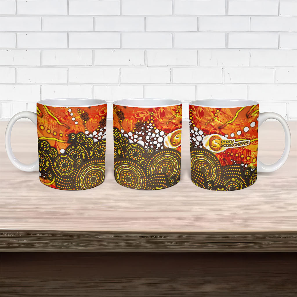 Perth Scorchers Ceramic Mug Graffiti Urban Aboriginal Dot Abstract Design