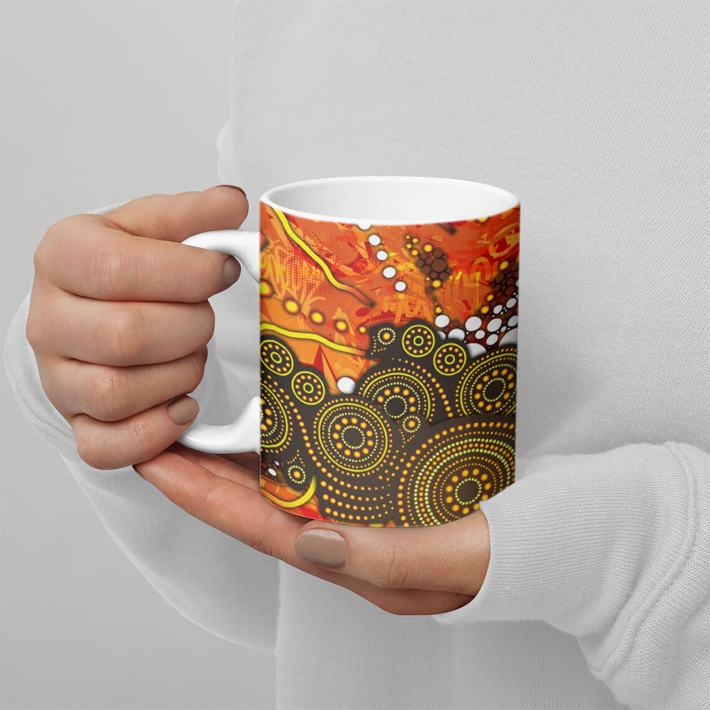 Perth Scorchers Ceramic Mug Graffiti Urban Aboriginal Dot Abstract Design