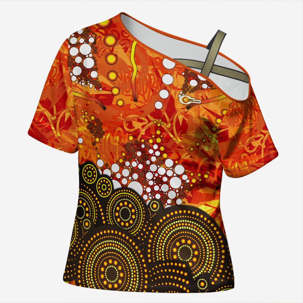 Perth Scorchers Cross Shoulder Shirt Graffiti Urban Aboriginal Dot Abstract Design