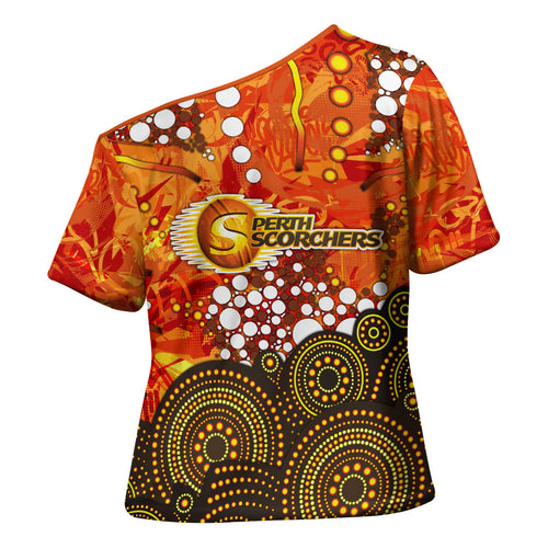Perth Scorchers Cross Shoulder Shirt Graffiti Urban Aboriginal Dot Abstract Design
