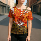 Perth Scorchers Cross Shoulder Shirt Graffiti Urban Aboriginal Dot Abstract Design