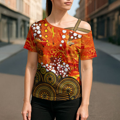 Perth Scorchers Cross Shoulder Shirt Graffiti Urban Aboriginal Dot Abstract Design