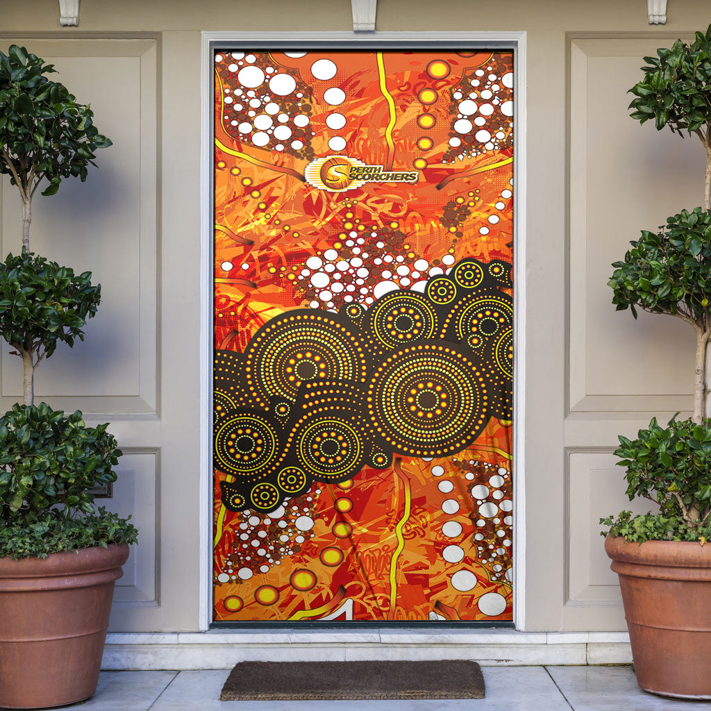 Perth Scorchers Door Cover Graffiti Urban Aboriginal Dot Abstract Design