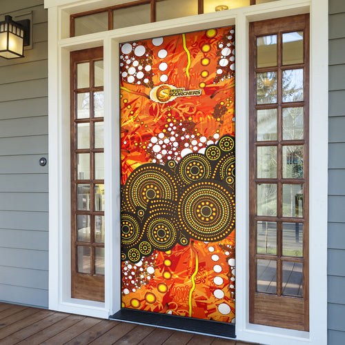 Perth Scorchers Door Cover Graffiti Urban Aboriginal Dot Abstract Design