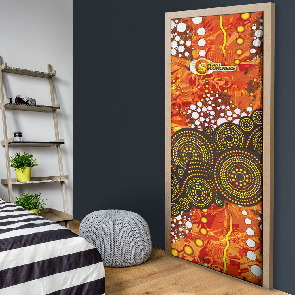 Perth Scorchers Door Cover Graffiti Urban Aboriginal Dot Abstract Design