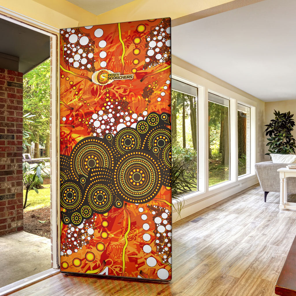 Perth Scorchers Door Cover Graffiti Urban Aboriginal Dot Abstract Design