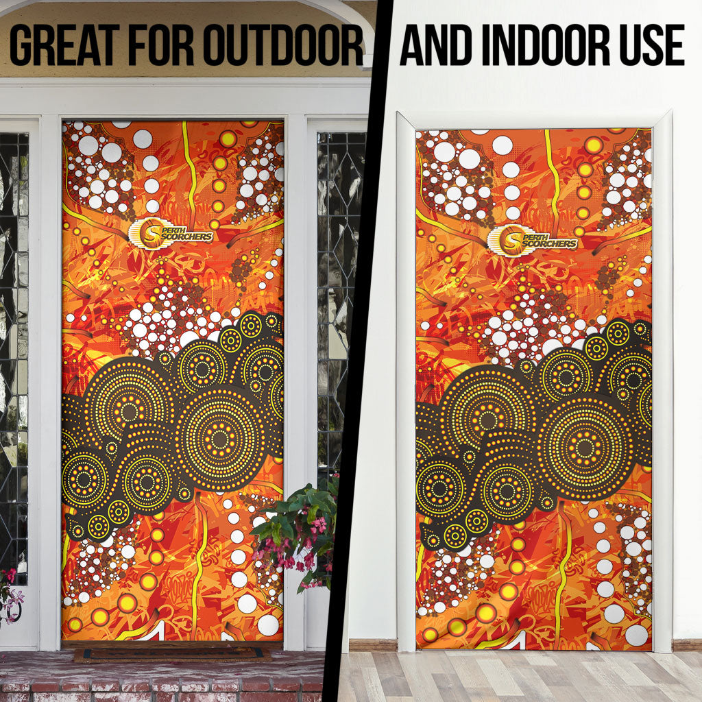 Perth Scorchers Door Cover Graffiti Urban Aboriginal Dot Abstract Design