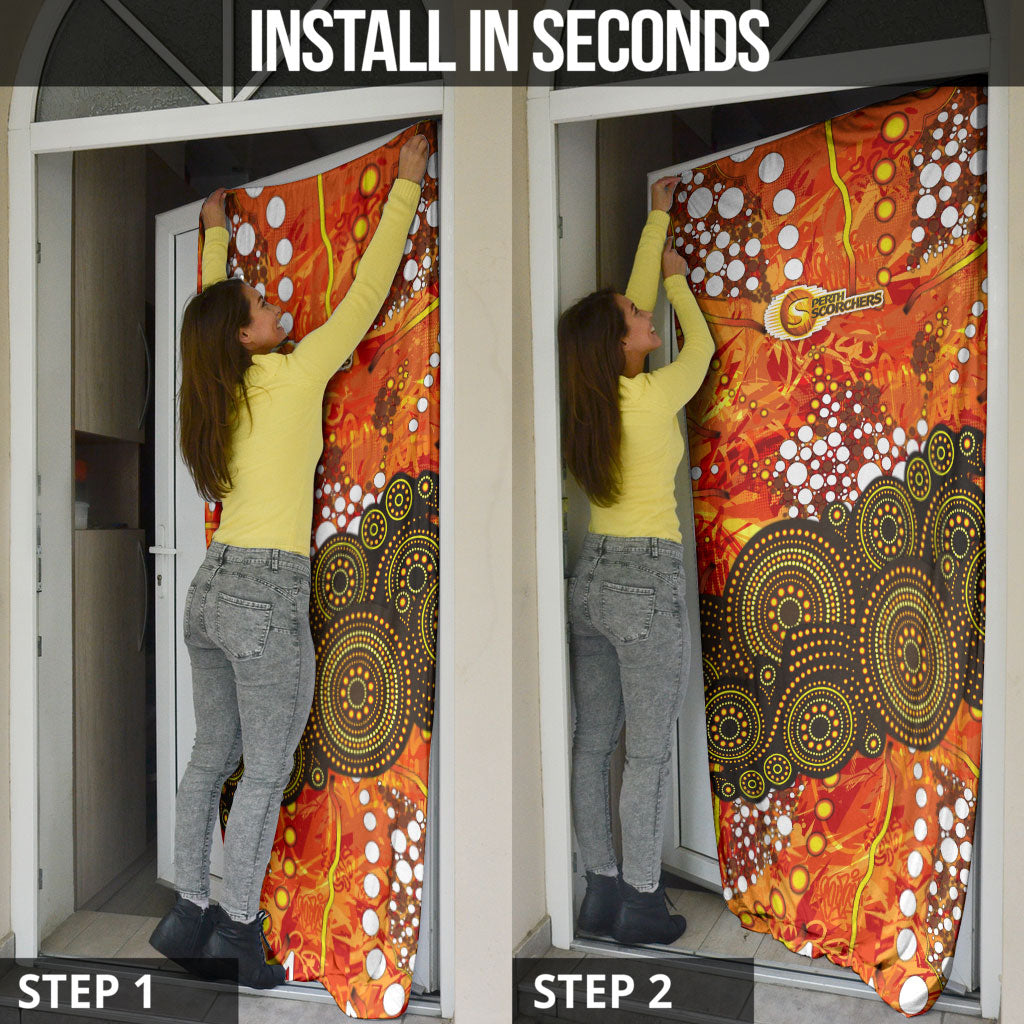 Perth Scorchers Door Cover Graffiti Urban Aboriginal Dot Abstract Design