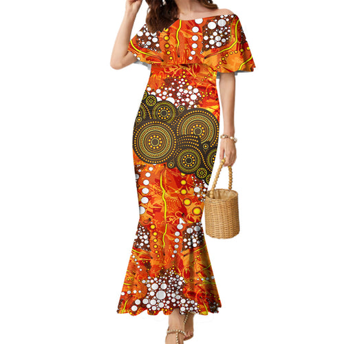 Perth Scorchers Family Matching Mermaid Dress and Hawaiian Shirt Graffiti Urban Aboriginal Dot Abstract Design