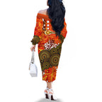 Perth Scorchers Family Matching Off The Shoulder Long Sleeve Dress and Hawaiian Shirt Graffiti Urban Aboriginal Dot Abstract Design