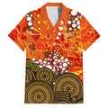 Perth Scorchers Family Matching Off Shoulder Maxi Dress and Hawaiian Shirt Graffiti Urban Aboriginal Dot Abstract Design