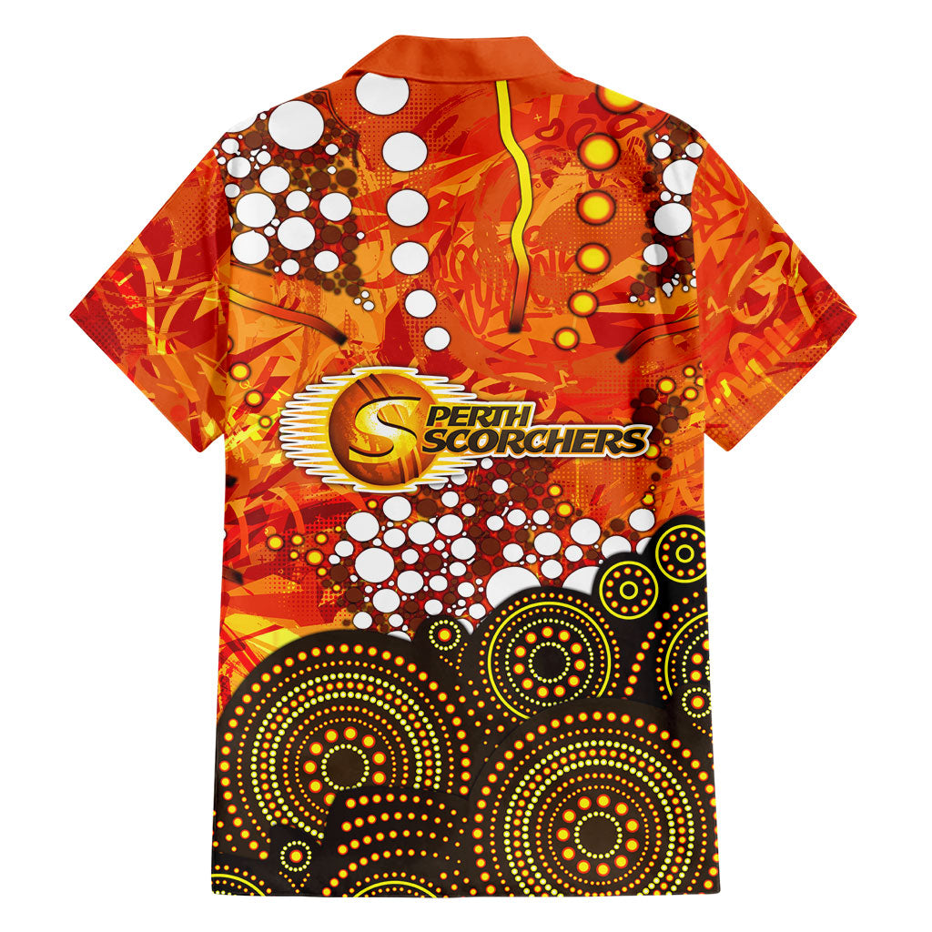 Perth Scorchers Family Matching Off Shoulder Short Dress and Hawaiian Shirt Graffiti Urban Aboriginal Dot Abstract Design