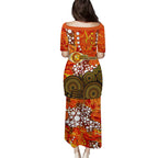 Perth Scorchers Family Matching Puletasi and Hawaiian Shirt Graffiti Urban Aboriginal Dot Abstract Design