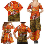 Perth Scorchers Family Matching Summer Maxi Dress and Hawaiian Shirt Graffiti Urban Aboriginal Dot Abstract Design