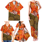 Perth Scorchers Family Matching Tank Maxi Dress and Hawaiian Shirt Graffiti Urban Aboriginal Dot Abstract Design
