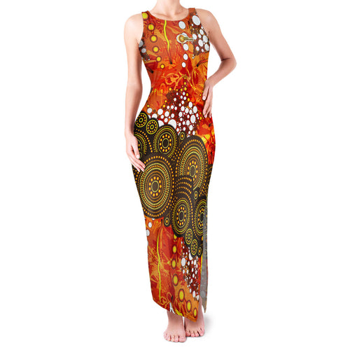 Perth Scorchers Family Matching Tank Maxi Dress and Hawaiian Shirt Graffiti Urban Aboriginal Dot Abstract Design