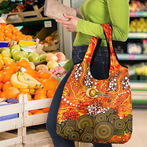 Perth Scorchers Grocery Bag Graffiti Urban Aboriginal Dot Abstract Design