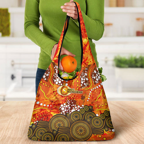 Perth Scorchers Grocery Bag Graffiti Urban Aboriginal Dot Abstract Design