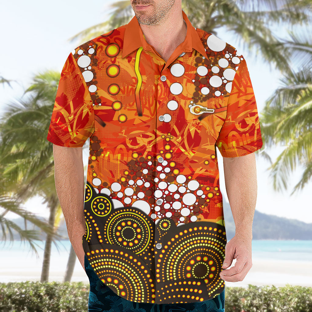 Perth Scorchers Hawaiian Shirt Graffiti Urban Aboriginal Dot Abstract Design