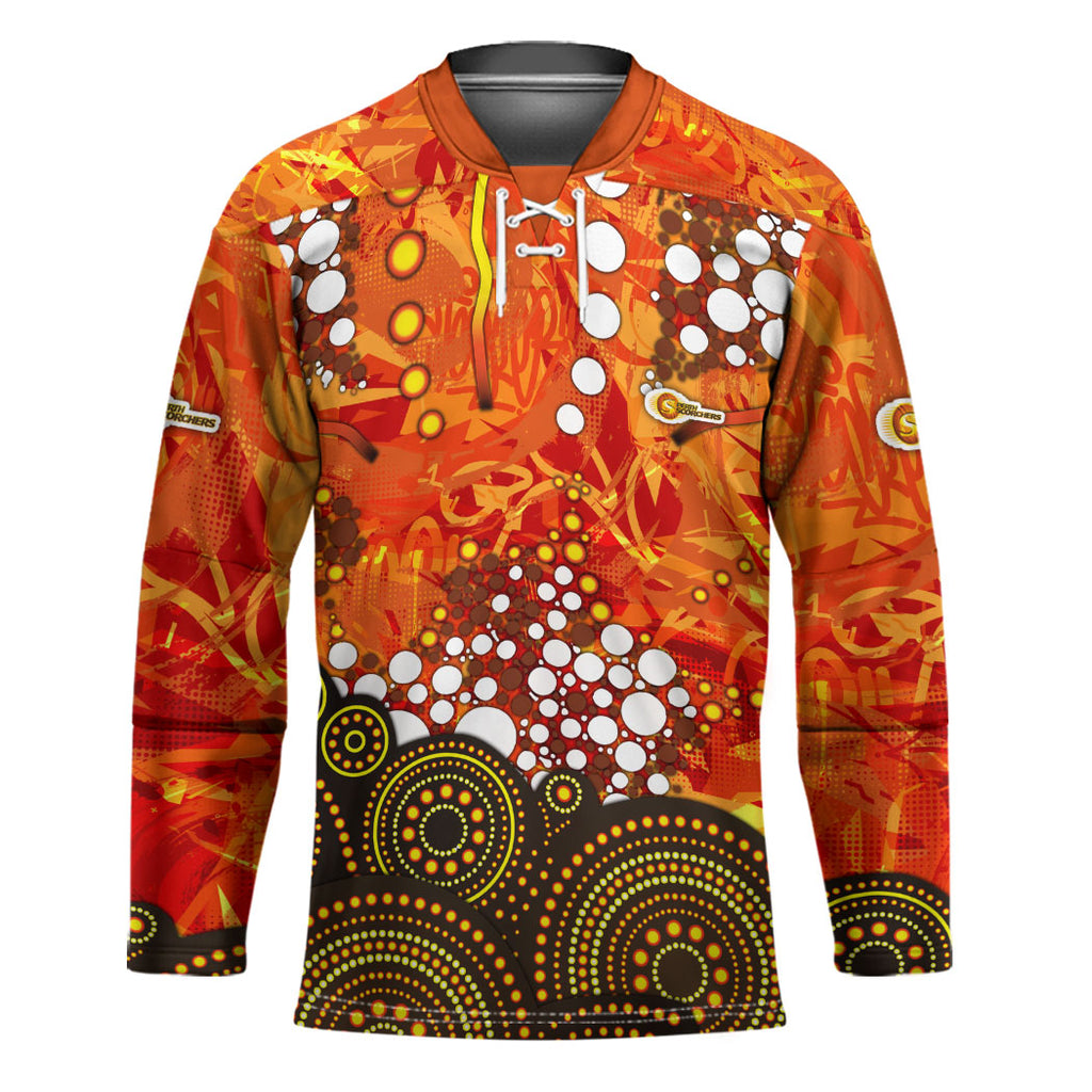 Perth Scorchers Hockey Jersey Graffiti Urban Aboriginal Dot Abstract Design