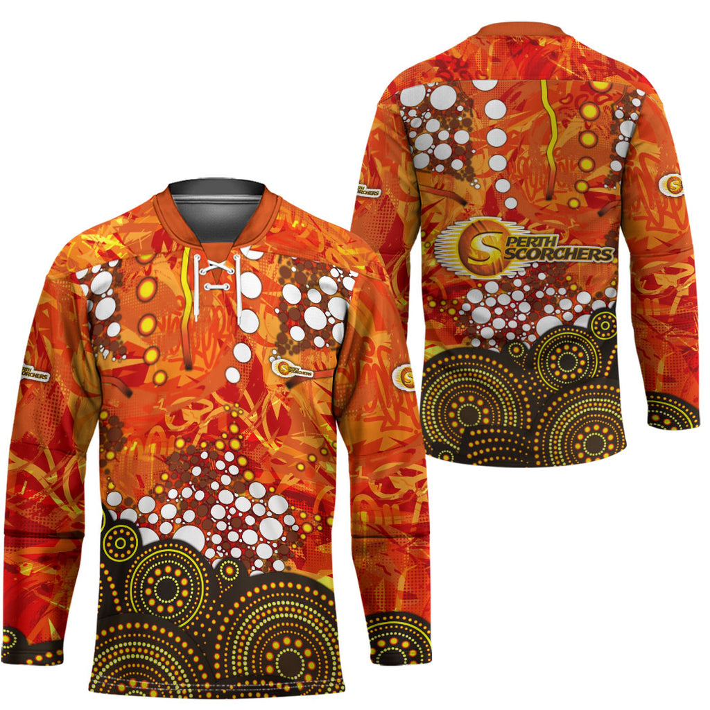 Perth Scorchers Hockey Jersey Graffiti Urban Aboriginal Dot Abstract Design