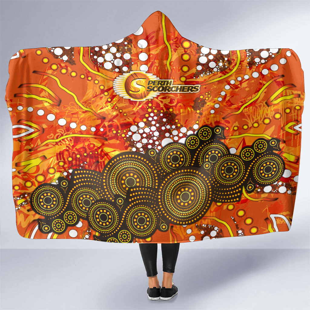 Perth Scorchers Hooded Blanket Graffiti Urban Aboriginal Dot Abstract Design