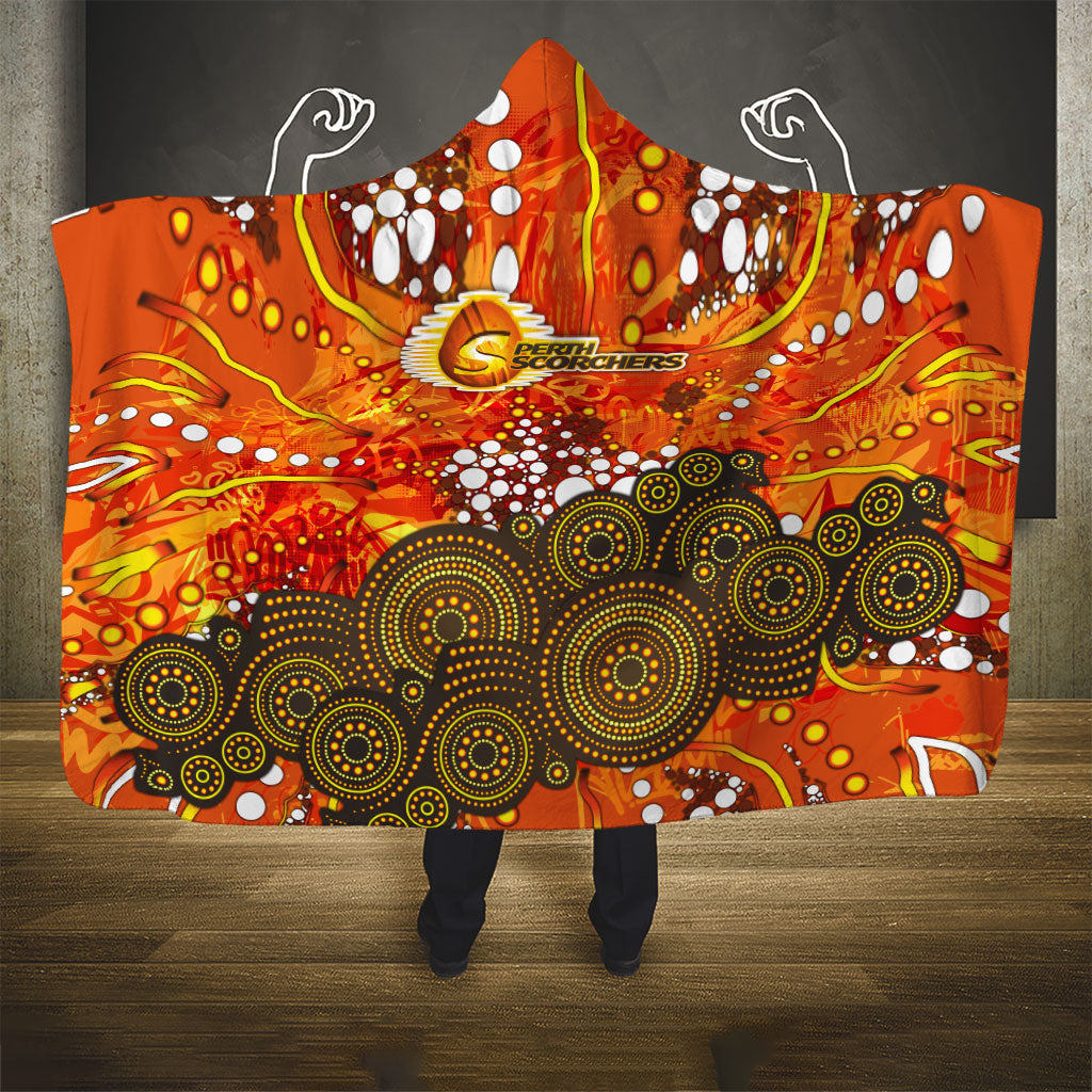 Perth Scorchers Hooded Blanket Graffiti Urban Aboriginal Dot Abstract Design