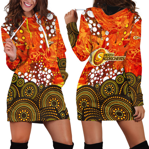 Perth Scorchers Hoodie Dress Graffiti Urban Aboriginal Dot Abstract Design