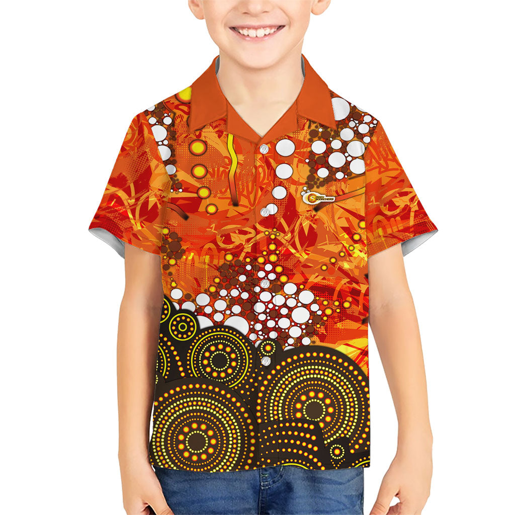 Perth Scorchers Kid Hawaiian Shirt Graffiti Urban Aboriginal Dot Abstract Design