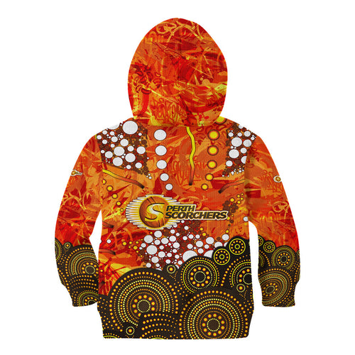 Perth Scorchers Kid Hoodie Graffiti Urban Aboriginal Dot Abstract Design