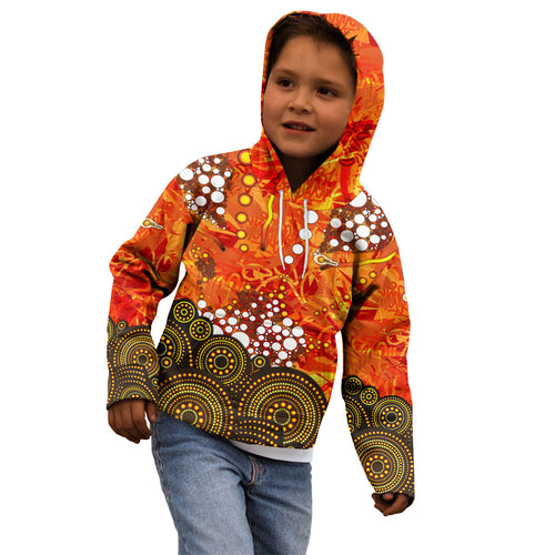 Perth Scorchers Kid Hoodie Graffiti Urban Aboriginal Dot Abstract Design