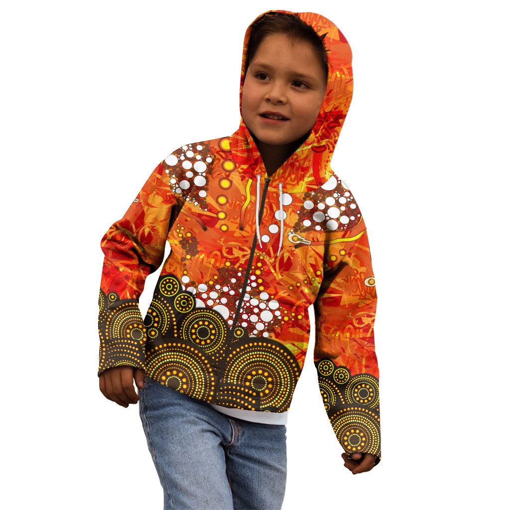 Perth Scorchers Kid Hoodie Graffiti Urban Aboriginal Dot Abstract Design