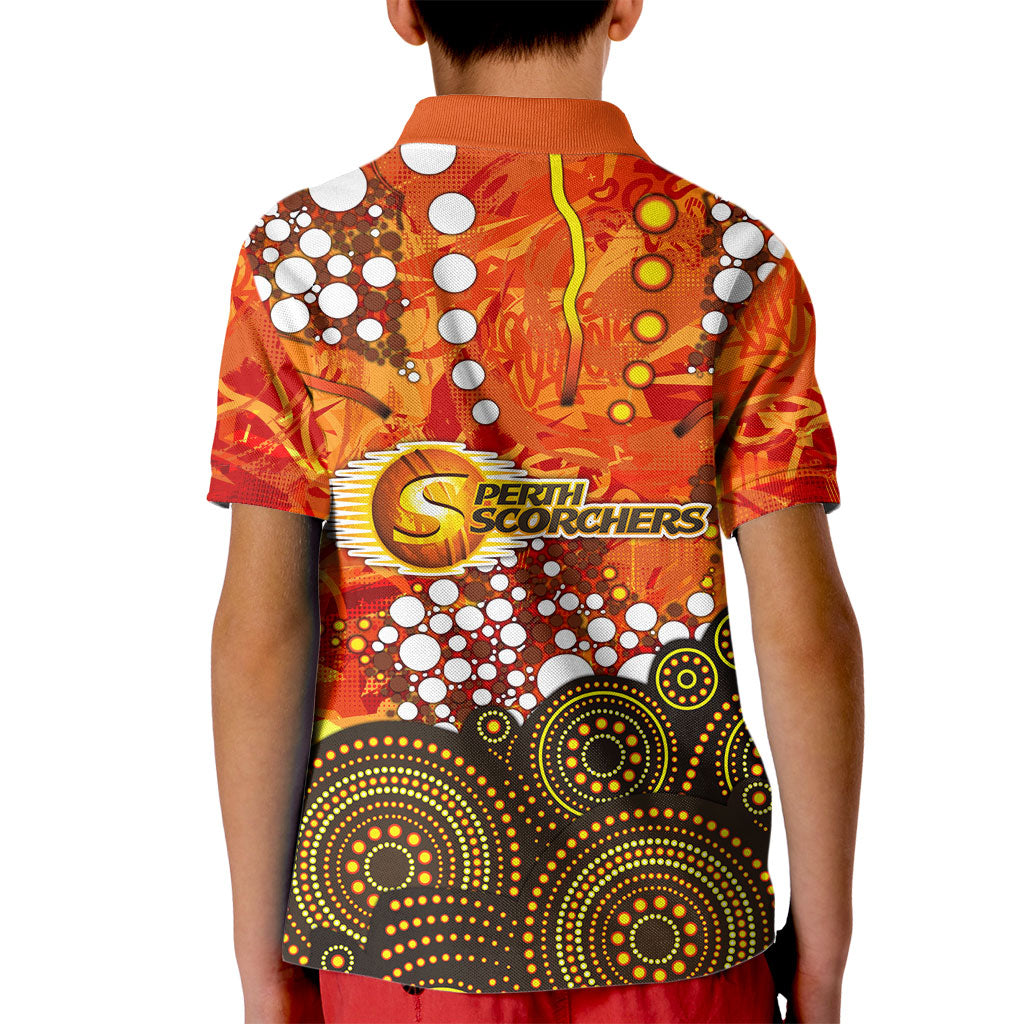 Perth Scorchers Kid Polo Shirt Graffiti Urban Aboriginal Dot Abstract Design