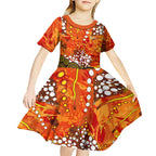 Perth Scorchers Kid Short Sleeve Dress Graffiti Urban Aboriginal Dot Abstract Design