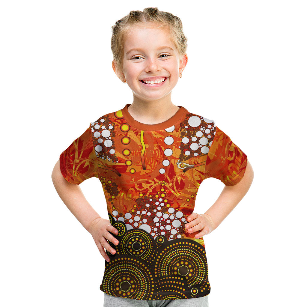 Perth Scorchers Kid T Shirt Graffiti Urban Aboriginal Dot Abstract Design