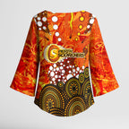 Perth Scorchers Kimono Sleeve Blouse Graffiti Urban Aboriginal Dot Abstract Design