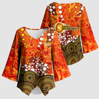 Perth Scorchers Kimono Sleeve Blouse Graffiti Urban Aboriginal Dot Abstract Design