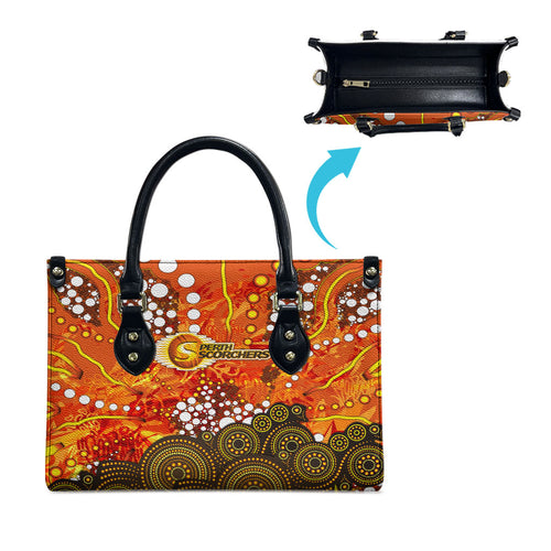 Perth Scorchers Leather Bag Graffiti Urban Aboriginal Dot Abstract Design
