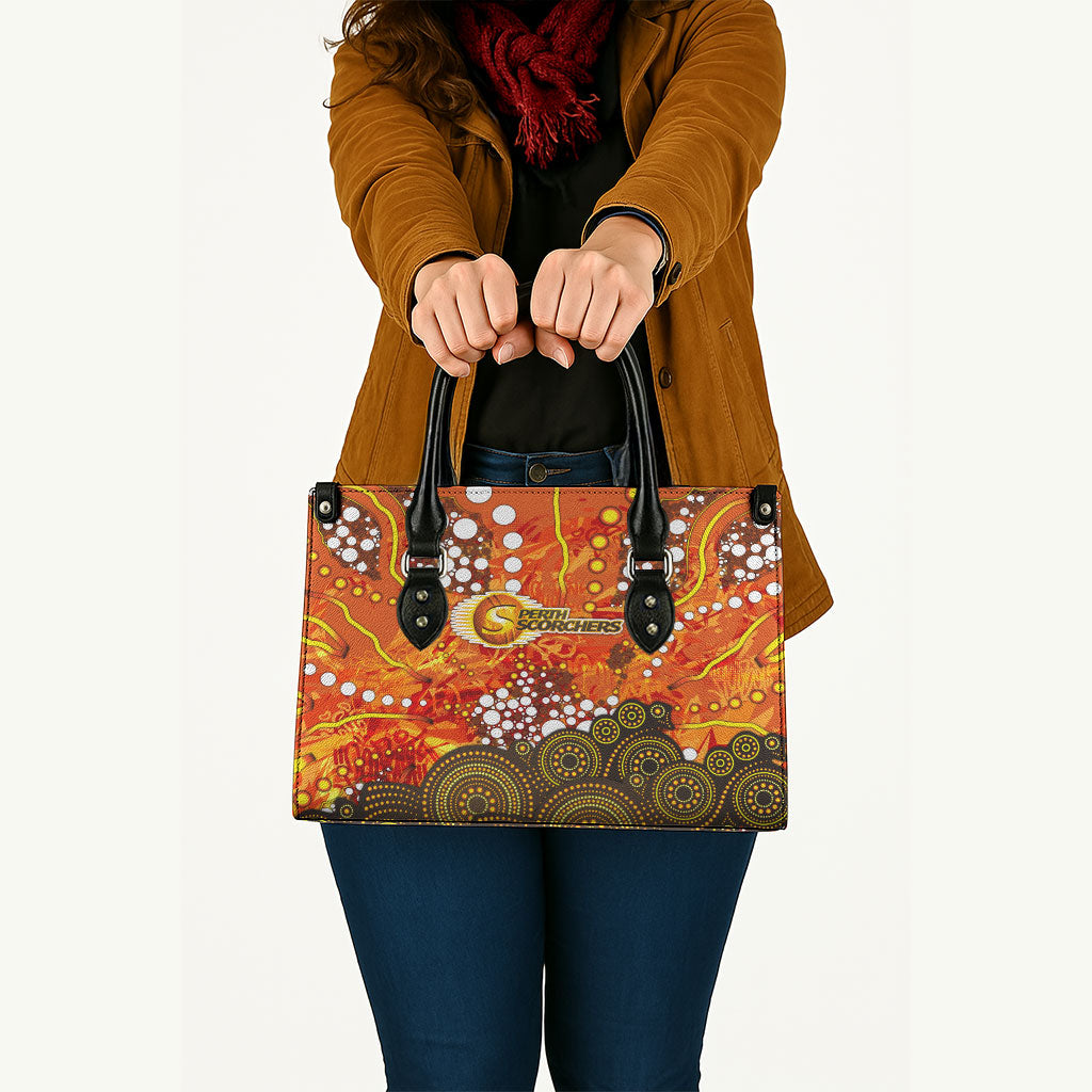 Perth Scorchers Leather Bag Graffiti Urban Aboriginal Dot Abstract Design