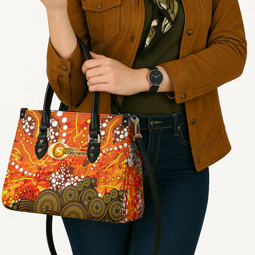 Perth Scorchers Leather Bag Graffiti Urban Aboriginal Dot Abstract Design