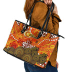 Perth Scorchers Leather Tote Bag Graffiti Urban Aboriginal Dot Abstract Design