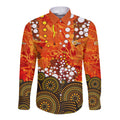 Perth Scorchers Long Sleeve Button Shirt Graffiti Urban Aboriginal Dot Abstract Design