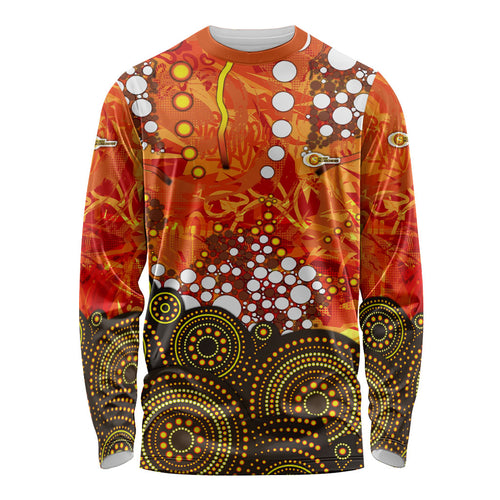 Perth Scorchers Long Sleeve Shirt Graffiti Urban Aboriginal Dot Abstract Design