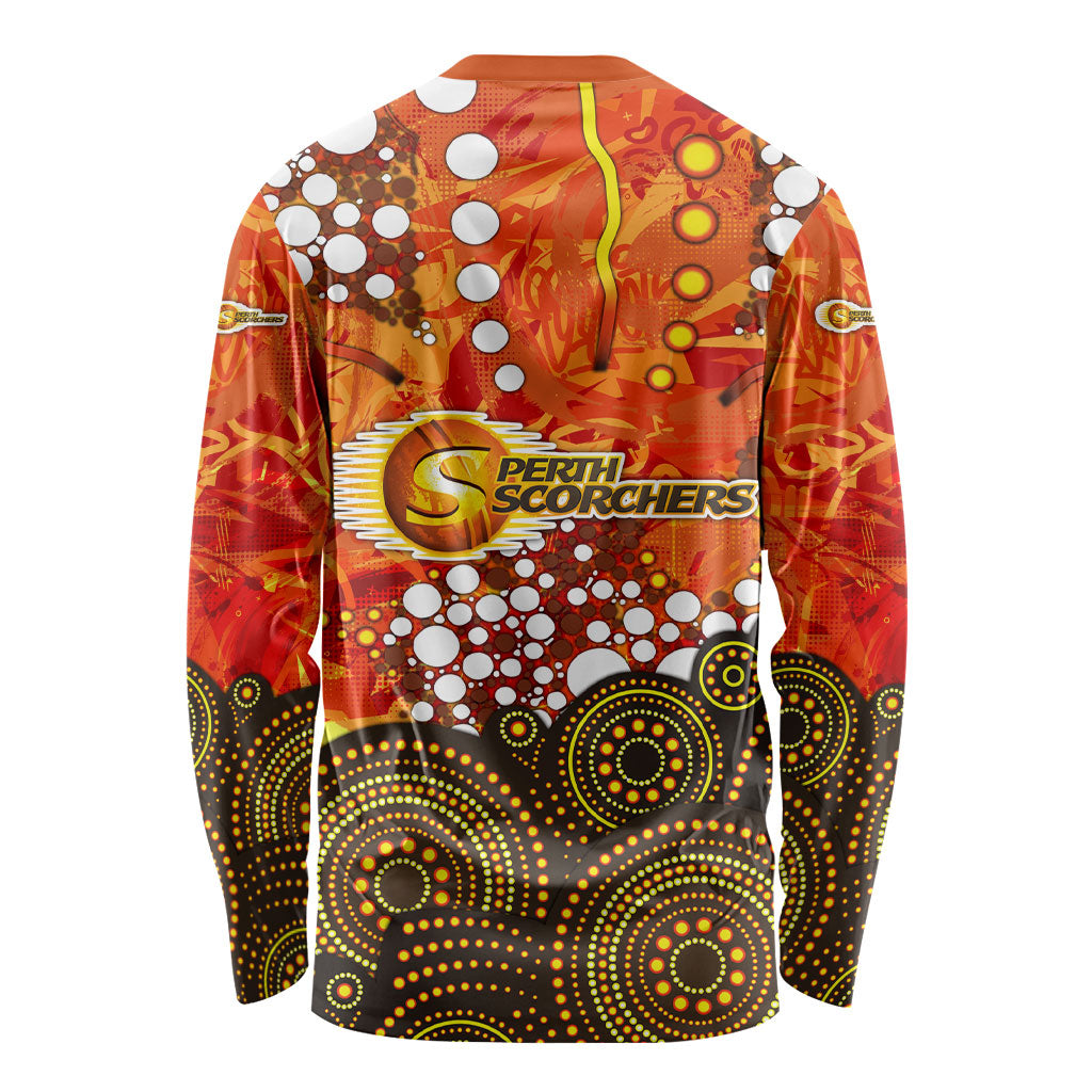 Perth Scorchers Long Sleeve Shirt Graffiti Urban Aboriginal Dot Abstract Design
