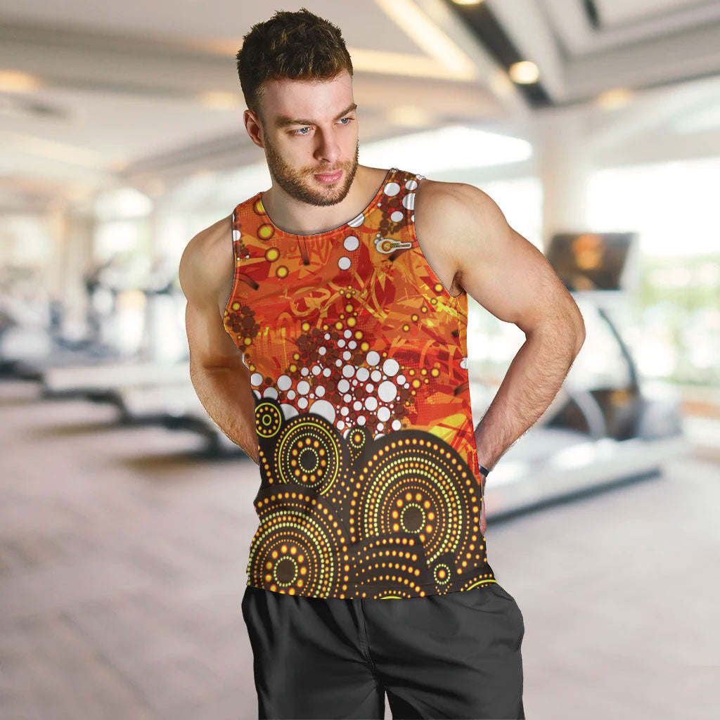 Perth Scorchers Men Tank Top Graffiti Urban Aboriginal Dot Abstract Design